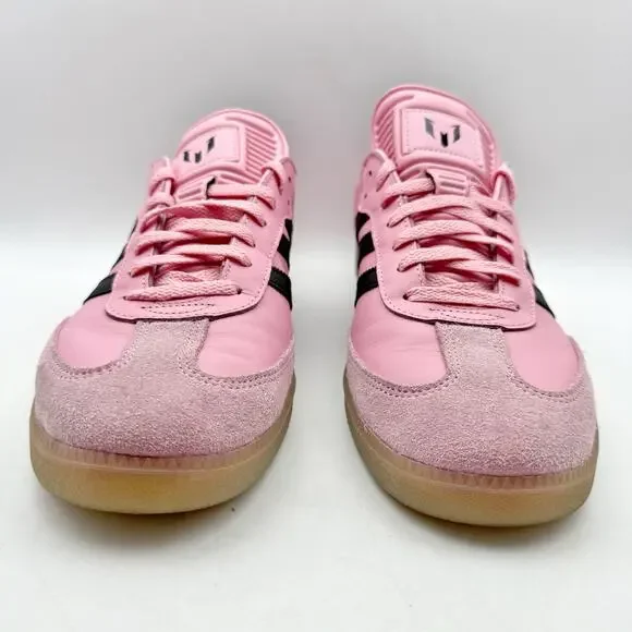 Adidas Mens Samba Messi Sneakers Size 13 Pink Suede Rubber EUC - Picture 5 of 12